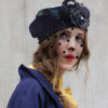 CATERINE Navi Blue Beret with veil- Ornella Gallo Di Fortuna