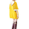 Yellow velvet and silk mini dress