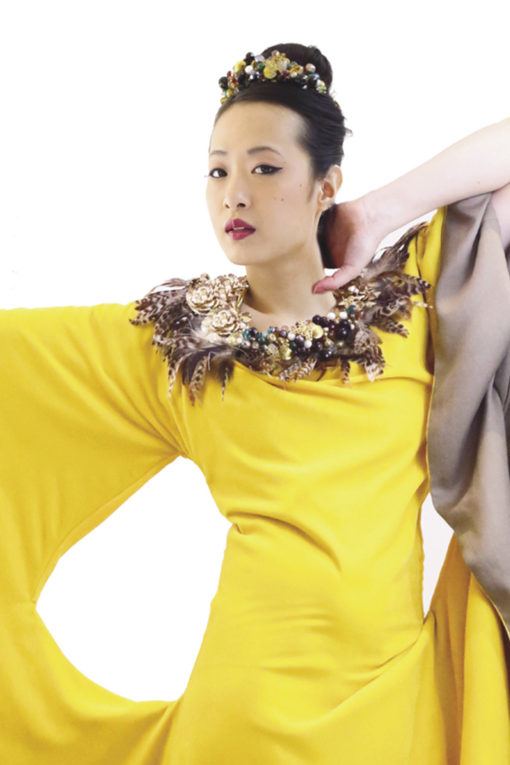 Yellow Velvet dress