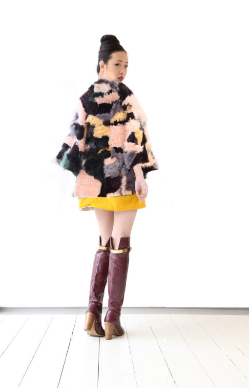 Color-block shearling coat - Ornella Gallo Di Fortuna