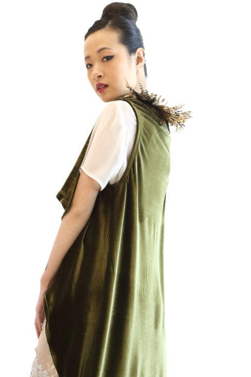 Green Velvet Vest- Ornella Gallo Di Fortuna