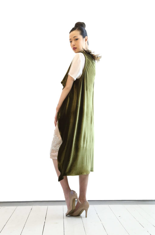 Green Velvet Vest- Ornella Gallo Di Fortuna