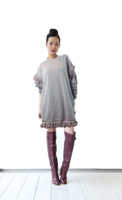 Oversized sweater dress- grey - Ornella Gallo Di Fortuna