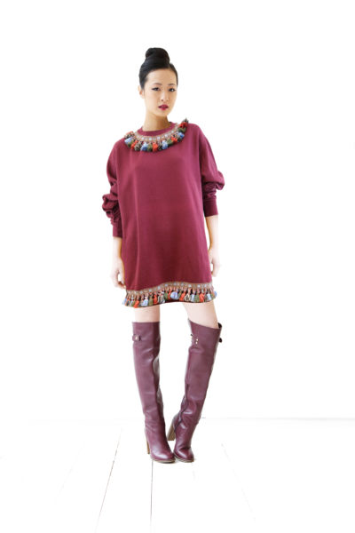 Sweater Dress Burgundi