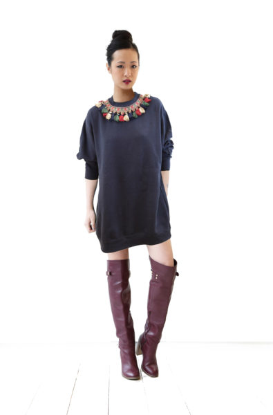Navy Blue Sweater Dress
