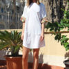 White Mini Dress with Pompons Ornella Gallo Di Fortuna