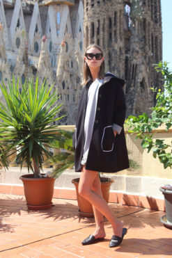 Black hooded jacket