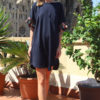 Mini-Dress-Navy-Blue-Pompons-Ornella-Gallo-Di-Fortuna