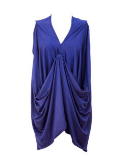 Draped T- Shirt Lycra and silk- Navy Blue- Ornella Gallo Di Fortuna